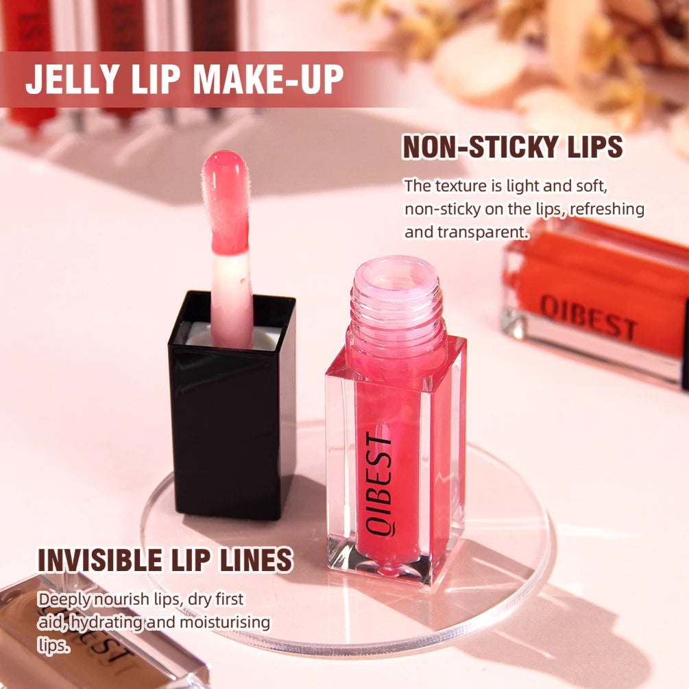 QIBEST Mirror Pearl Lip Gloss Long-lasting Moisturising Lipstick High Gloss Lip Glaze Tinted Lip Oil Plumper Cosmetics Lipgloss Peaceful Pleasures Health and Wellness