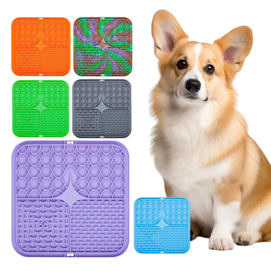 Silicone Dog Lick Mat with Suction Cups | Slow Feeder Pad Dog Lick Mat Peaceful Pleasures Health and Wellness