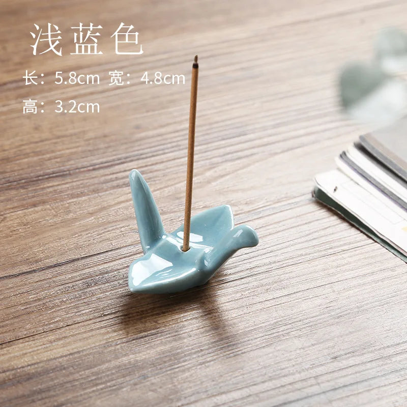 Paper Crane Ceramic Incense Stick Holder & Burner | Home Decor