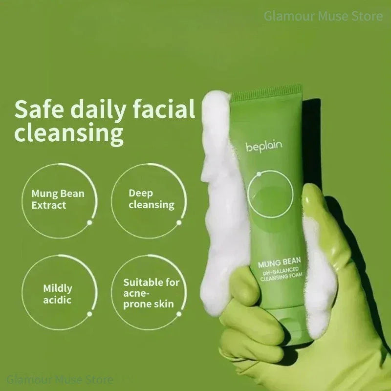 BEPLAIN Mung Bean Korean Skincare Set – Serum, Foam & Mask Peaceful Pleasures Health and Wellness