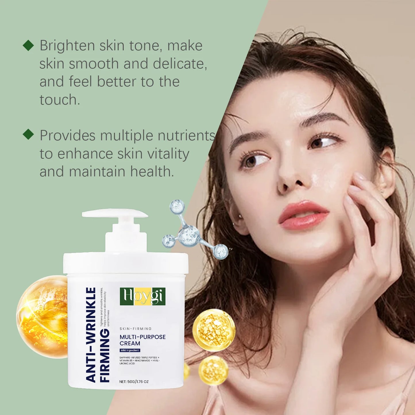 Anti-Wrinkle Face Cream Friming Lifting Reduce Fine Line Incrase Skin Elasticity Repair Damaged Skin Nourish Tighten Facial Care Peaceful Pleasures Health and Wellness