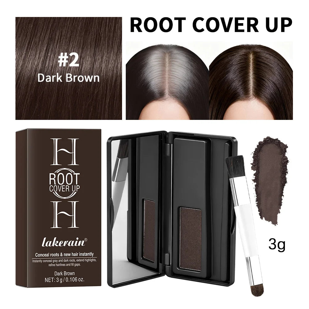 2in1 Hair Dye Palette with Brush Black Brown Coffee Long Lasting Temporary Hair Coloring Covered White Hairs Hairline Waterproof Peaceful Pleasures Health and Wellness 2Dark Brown