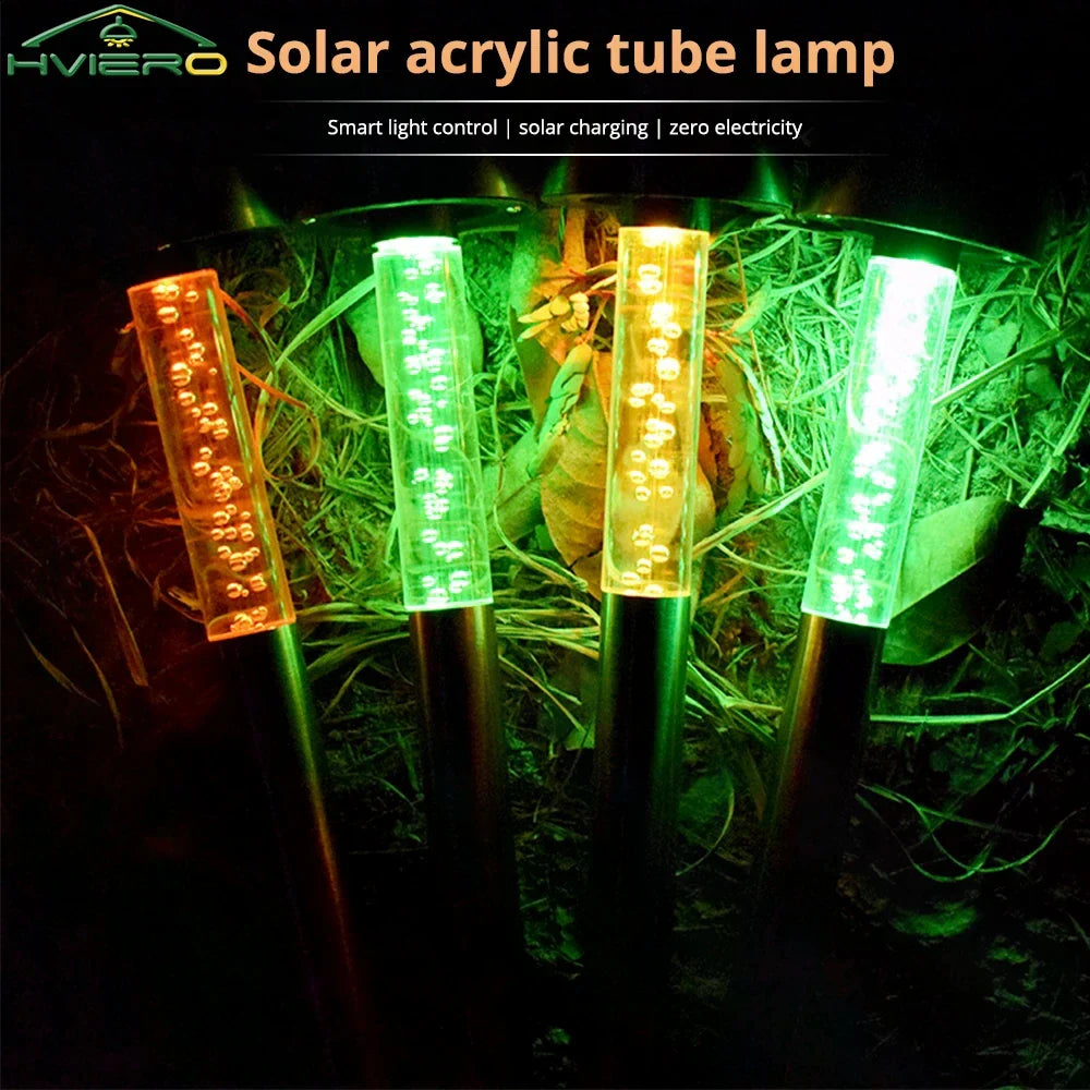 Solar Acrylic Tube Garden Stake Light – IP65 Colorful LED