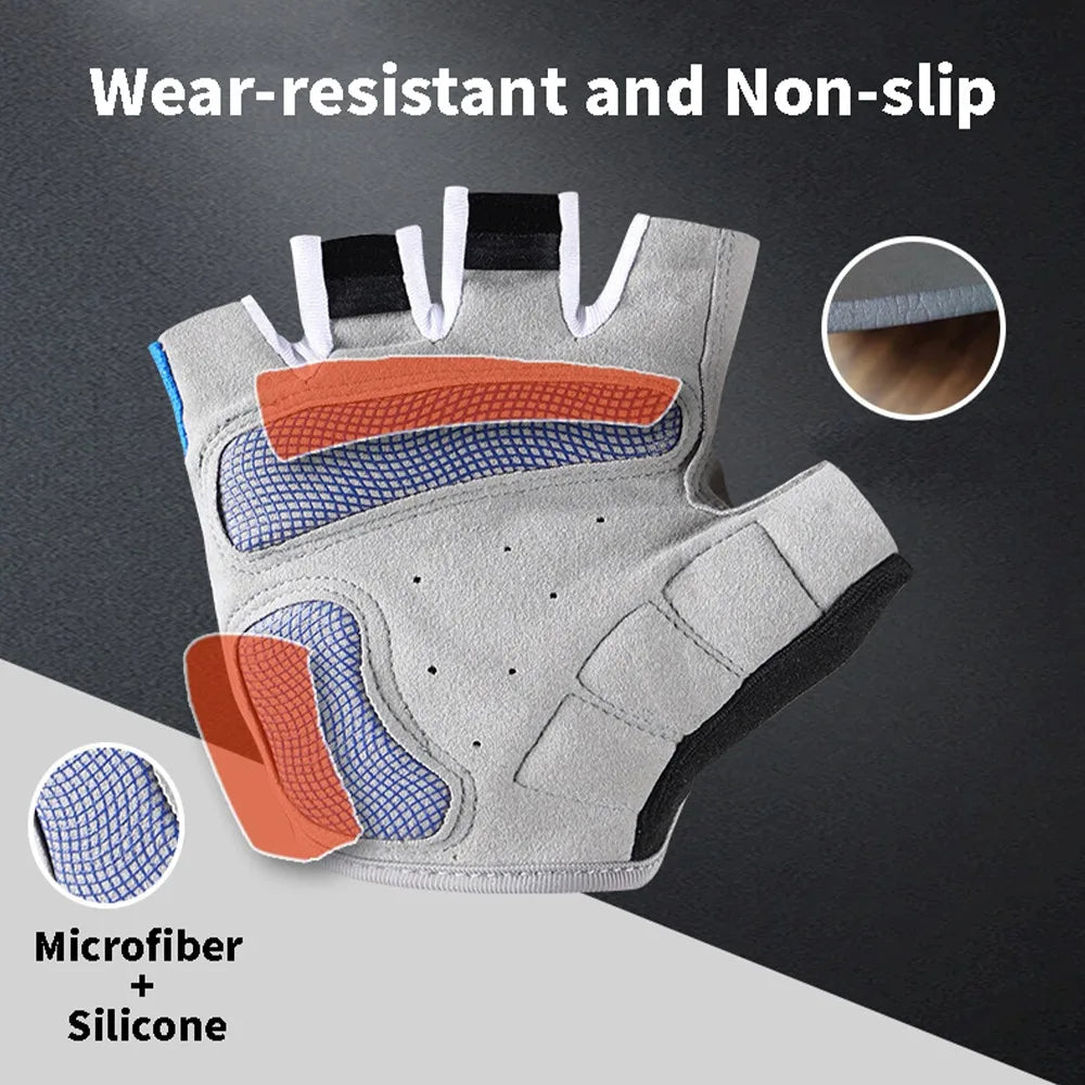 Breathable Shockproof Half Finger Cycling Gloves with Gel Pad, Adjustable Velcro & Anti-Slip, MTB Road Bike Gloves for Men Women Peaceful Pleasures Health and Wellness