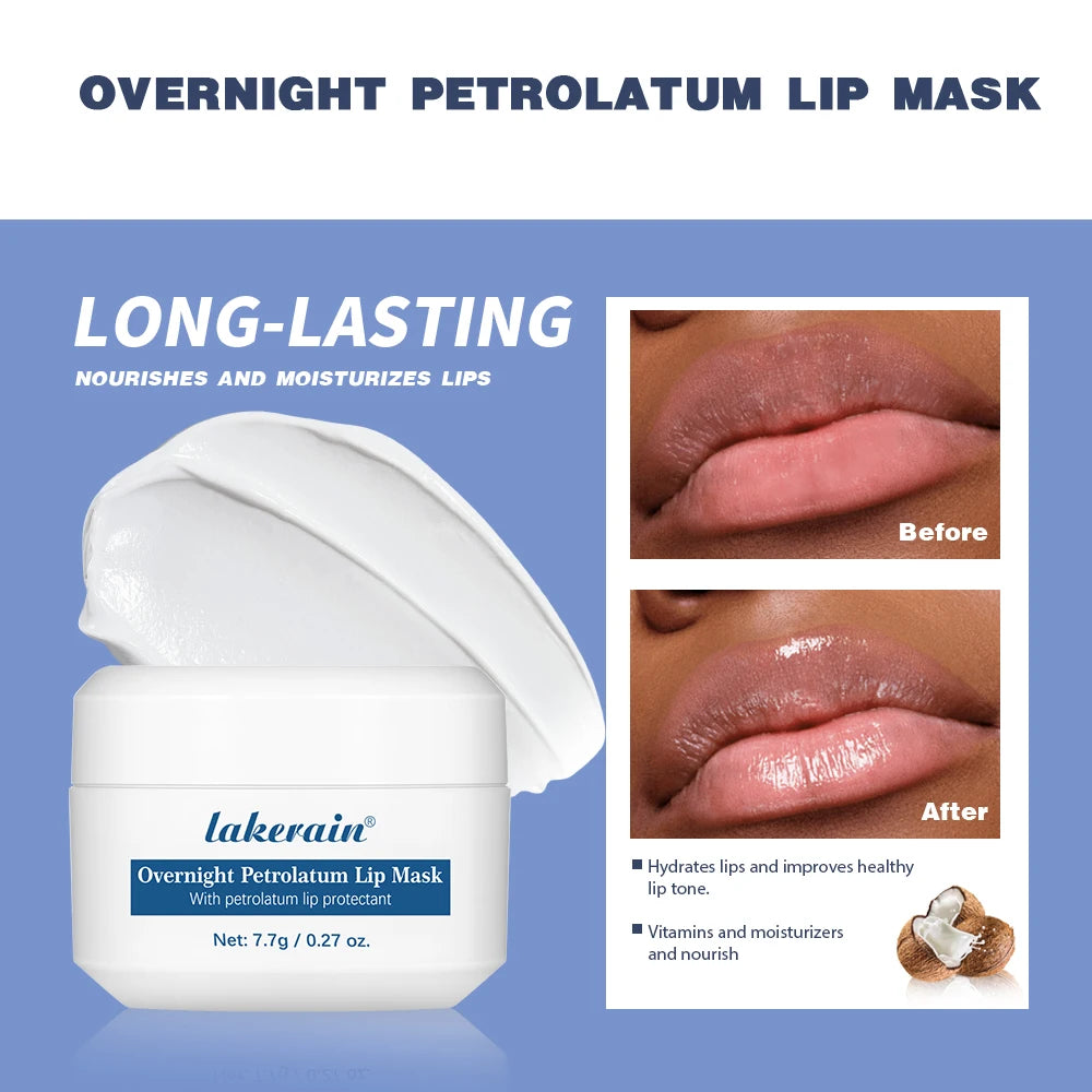 Overnight Petrolatum Lip Mask Long-lasting Moisturizing Nourishing Repair Improve Dry Lips Reduce Wrinkles Hydration Lip Balm Peaceful Pleasures Health and Wellness