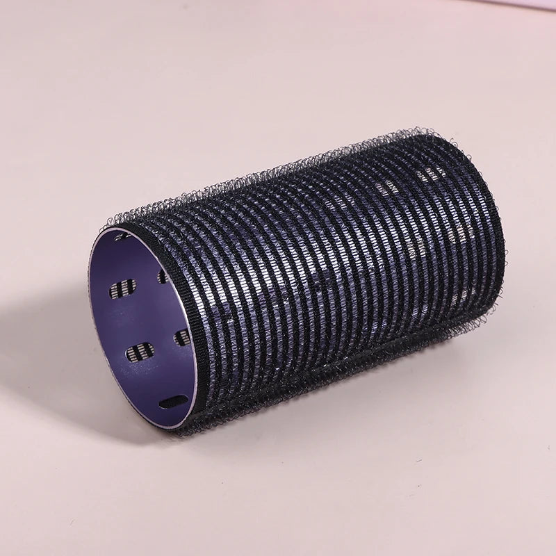 Color Aluminum Core Self-adhesive Hair Roll 5*9cm Pure Nylon Hook And Loop Roller Self Grip Styling Hot Thermal Volume Curler Peaceful Pleasures Health and Wellness Black Purple