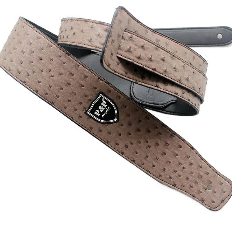 P&p Like 2023 PU Leather Guitar Strap Snake Pattern Bass Instrument