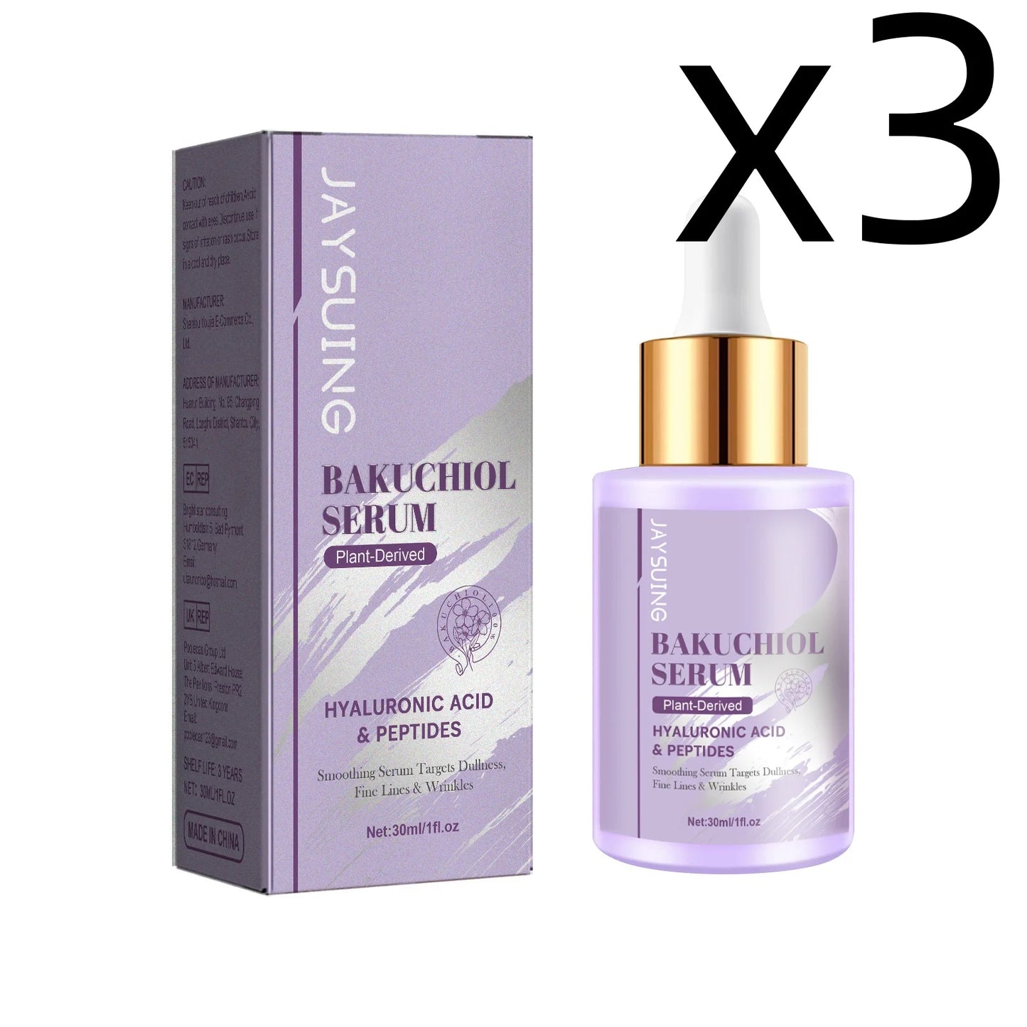 Hyaluronic Acid Firming Essence Shrink Pores Even Skin Tone Reduce Fine Lines Repair Barriers Deep Moisturizing Facial Serum Peaceful Pleasures Health and Wellness 3x30ml
