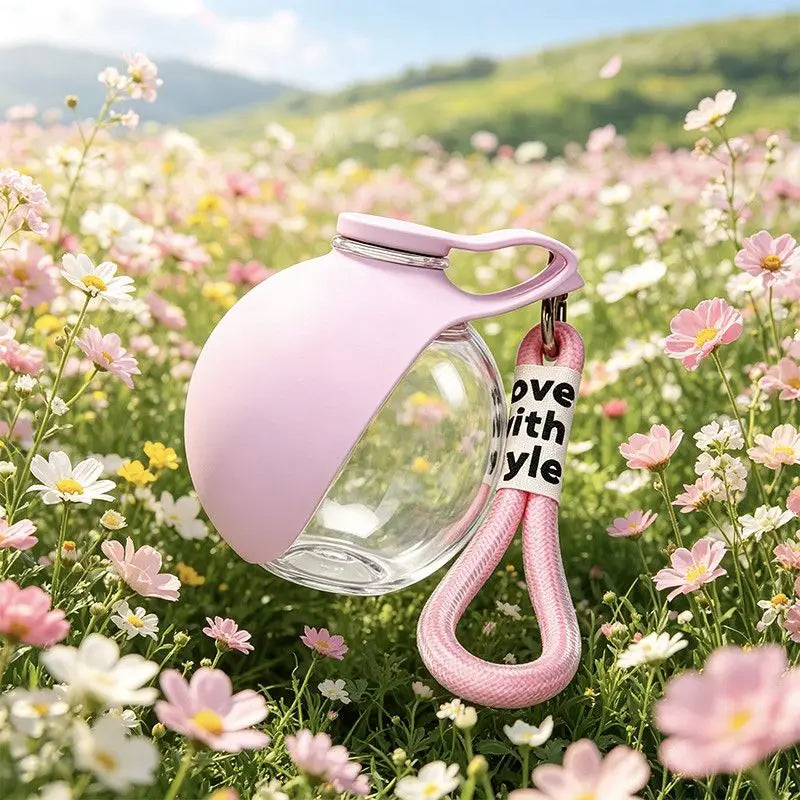 Leak Proof 2 in 1 Foldable Portable Silicone Dog Water Bottle Travel Pet Drinking Bowl with Lanyard Hook for Outside Walking Peaceful Pleasures Health and Wellness