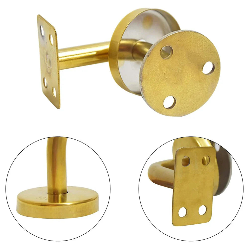 Gold Stair Handrail Bracket | Wall-Mounted Balustrade Support
