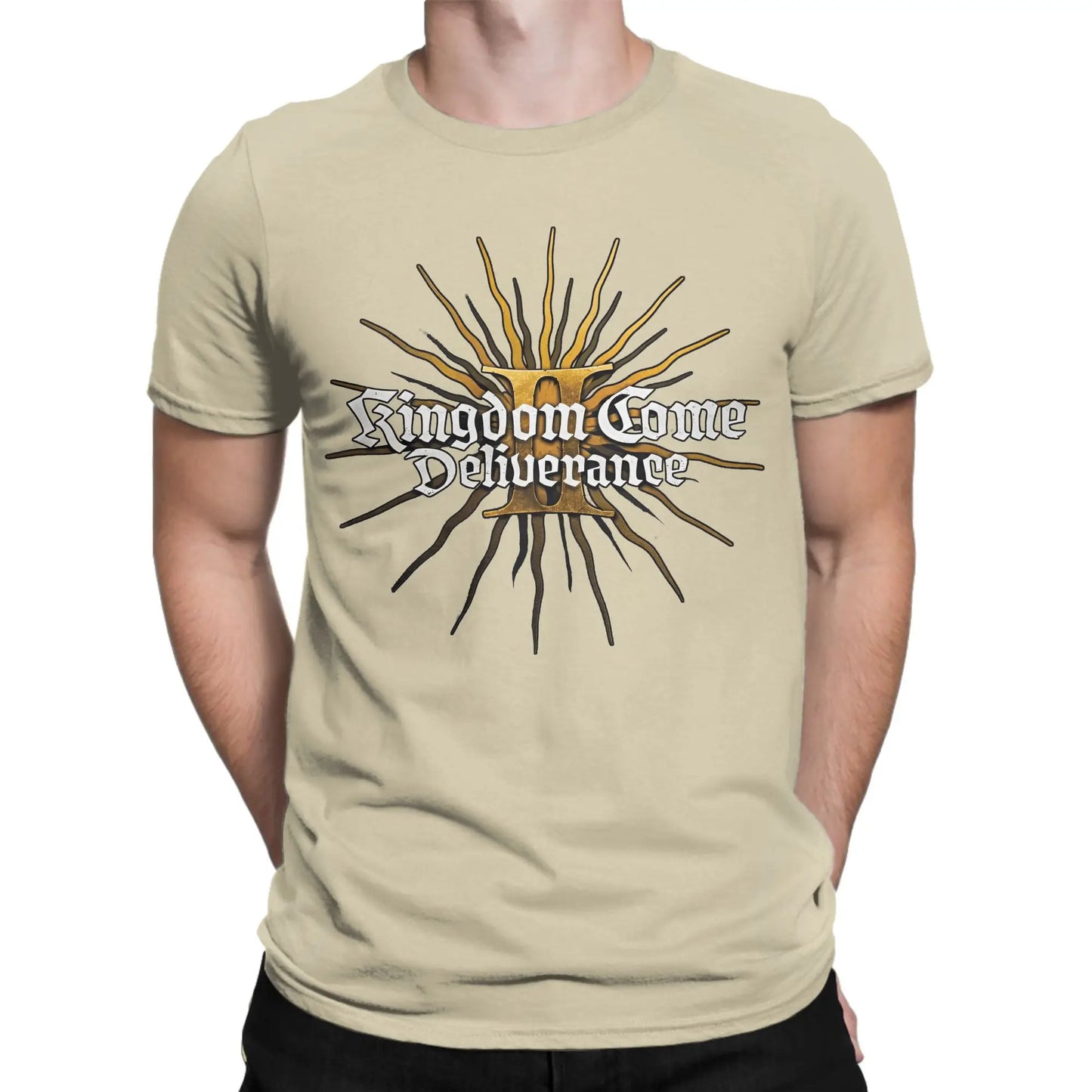 Men's Kingdoms T Shirt Come Deliverances Pure Cotton Clothes Leisure Short Sleeve Crewneck Tees Plus Size T-Shirt Peaceful Pleasures Health and Wellness Khaki S