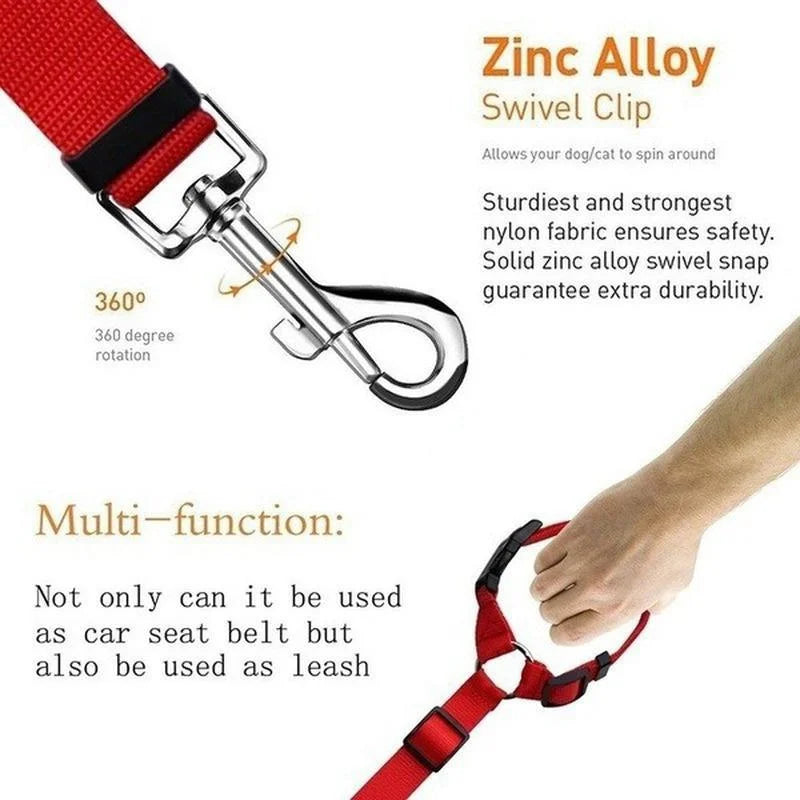 Adjustable Nylon Dog Car Seat Belt – Dogs, Cats & Ferrets