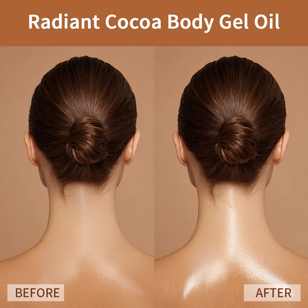 Cocoa Body Oil Gel Lakerain Moisturizer For Dry Skin Nourishing Treatment Improve Dry Patches Glowing Smooth Body Skin Care Peaceful Pleasures Health and Wellness