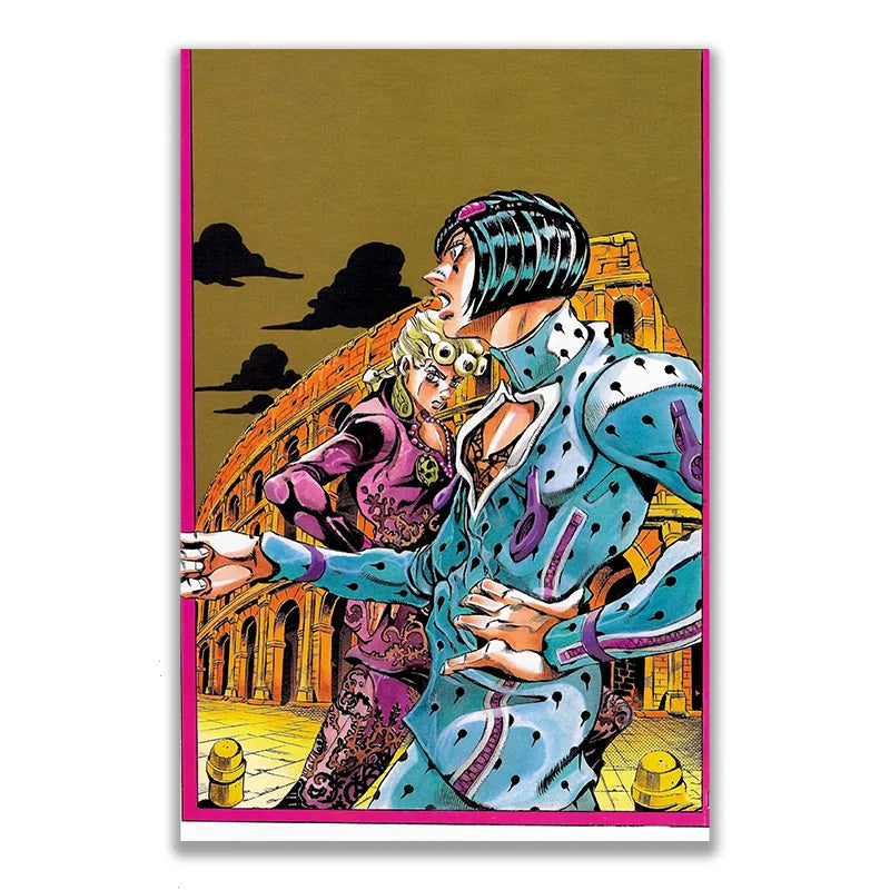 JoJo's Bizarre Adventure Retro Canvas Wall Art Anime Poster Canvas Wall Art Peaceful Pleasures Health and Wellness 25 30x40cm Unframed