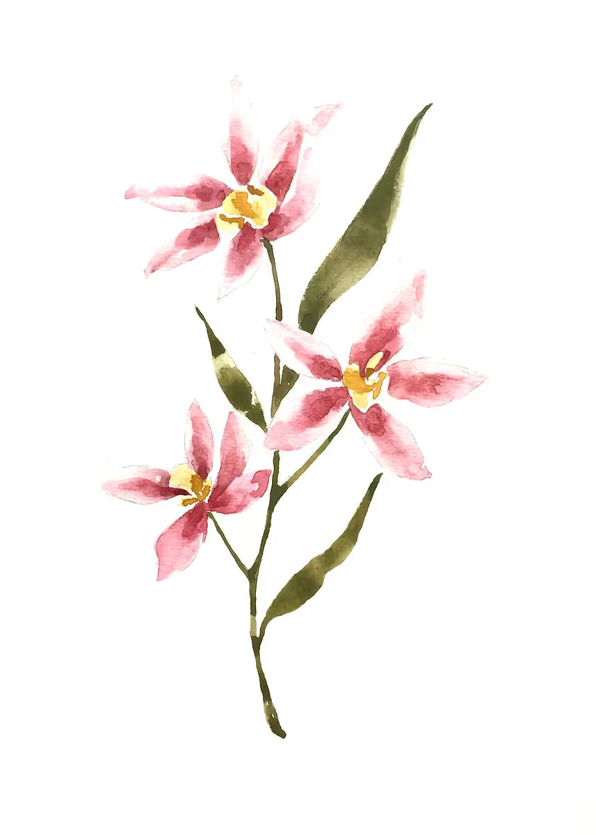 Watercolor Floral Canvas Wall Art Print | Unframed Poster