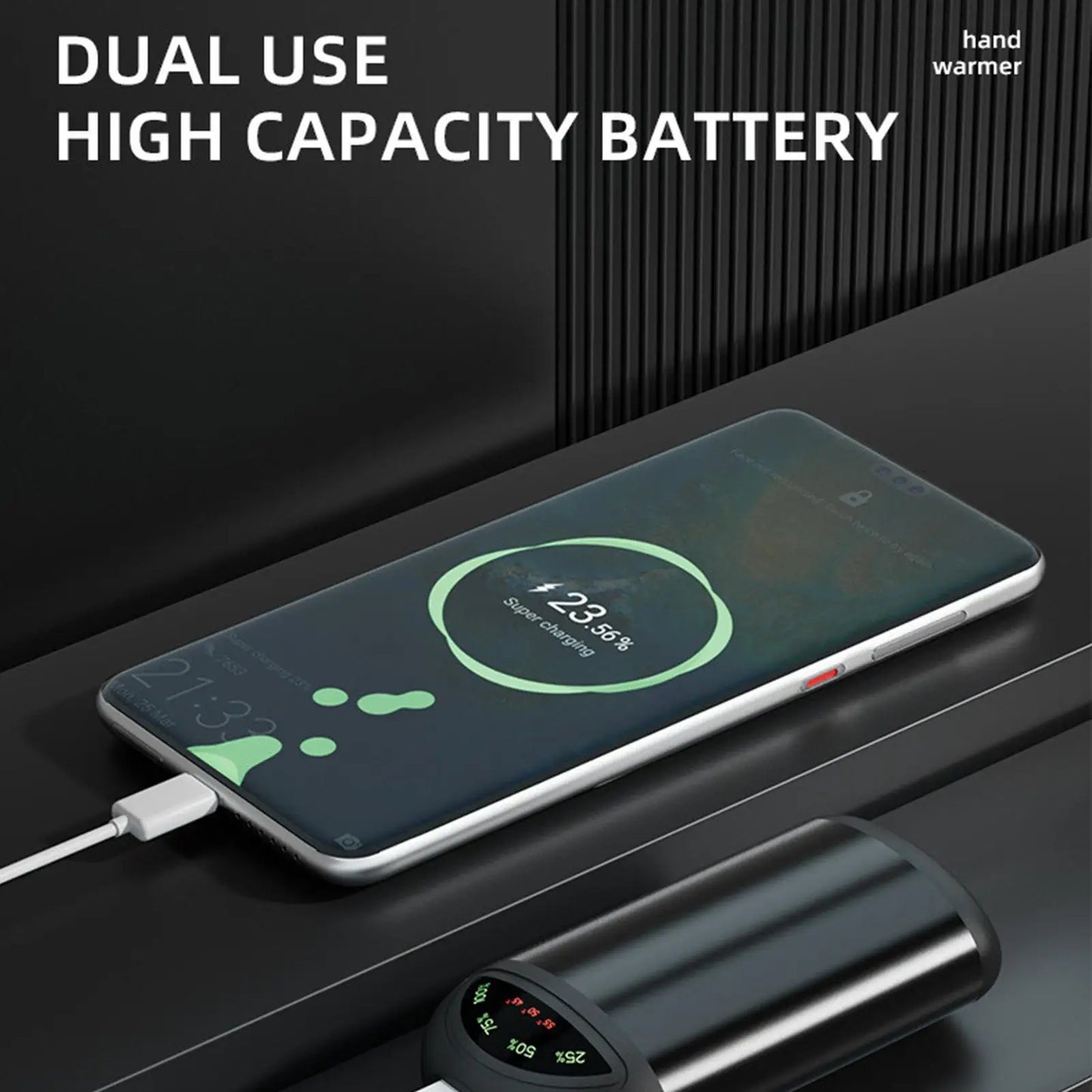Rechargeable Hand Warmer 5000mAh Power Bank & LED Light