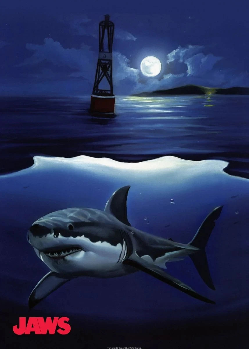Jaws Posters Shark Canvas Painting Mordern Wall Art Picture Living Room Bedroom Home Decor American Classic Horrible Movie Peaceful Pleasures Health and Wellness T80296-02 30x40cm Unframed