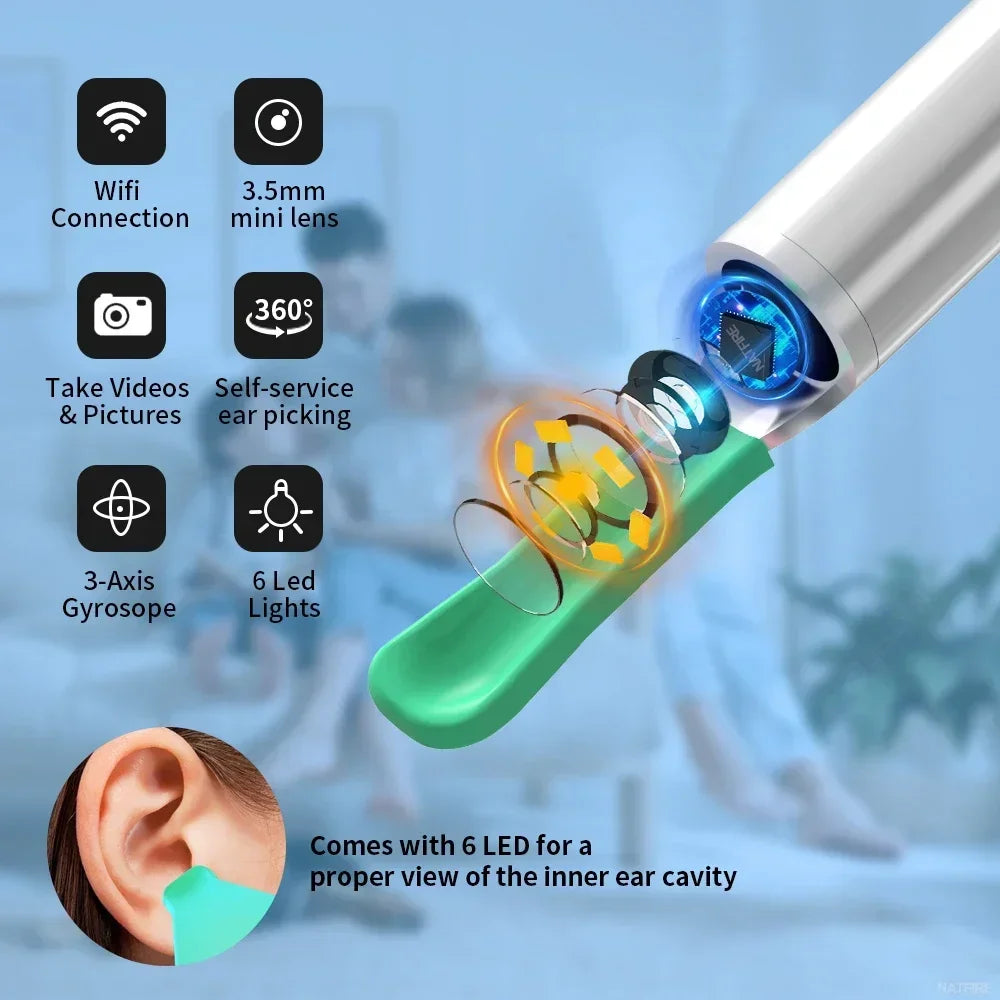 Visual Ear Cleaner With Camera LED Lights 4.0mm Lens Ear Wax Removal Tool Take Video HD Earpick Gifts Peaceful Pleasures Health and Wellness