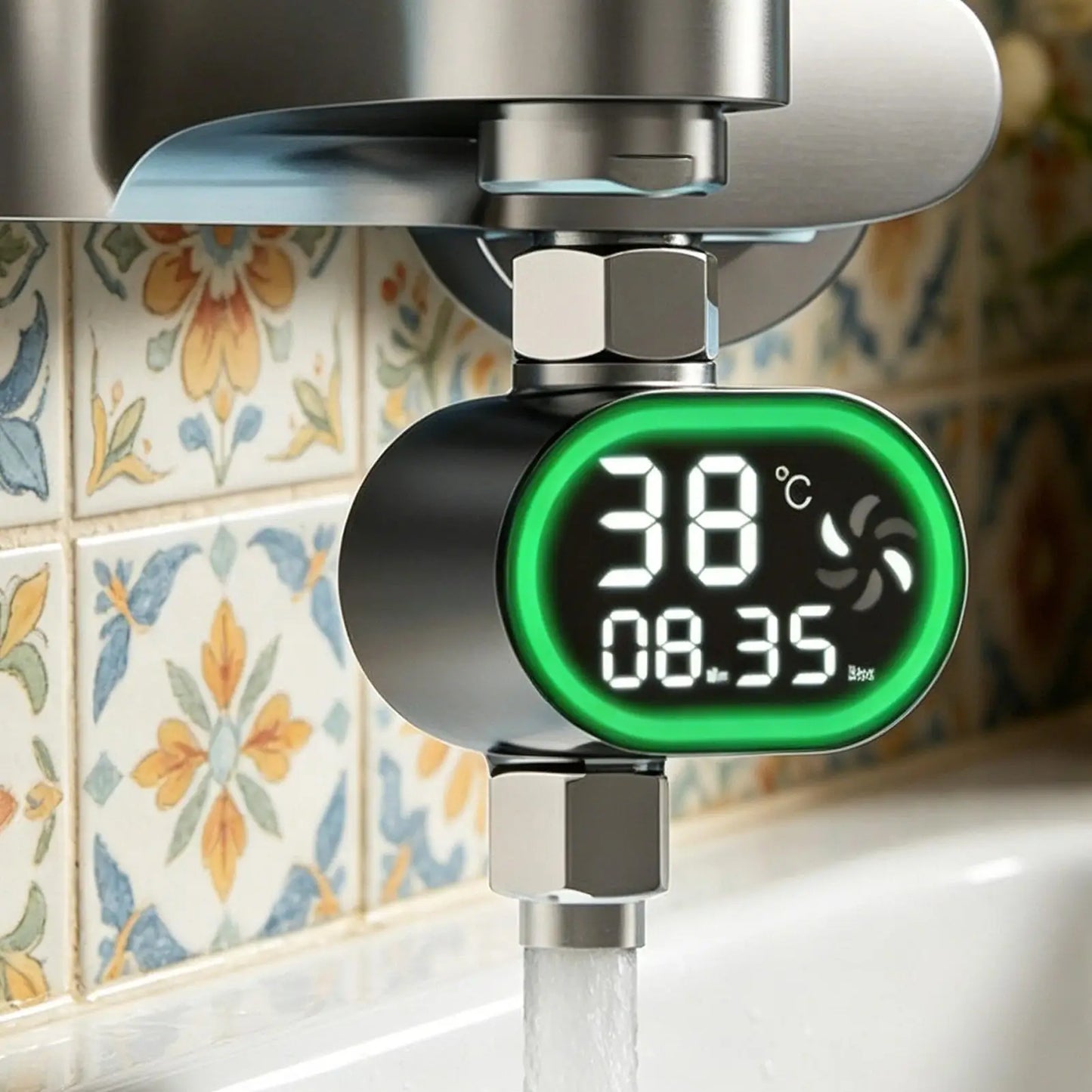 LED Digital Shower Temperature Monitor | Color-Change Display
