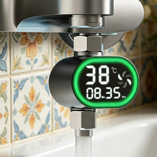 LED Digital Shower Temperature Monitor | Color-Change Display Shower Temperature Monitor Peaceful Pleasures Health and Wellness