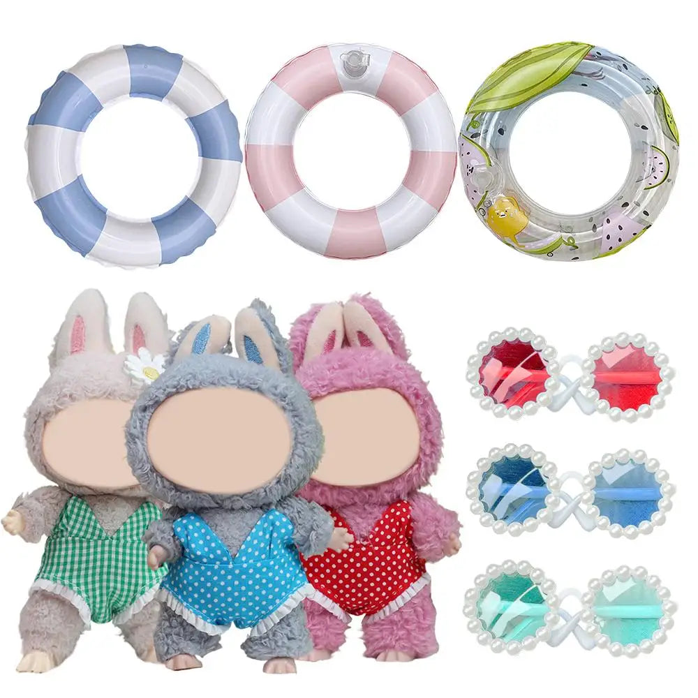 Summer Swim Set for 17cm Dolls – Bikini, Ring & Sunglasses