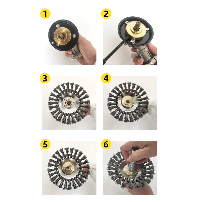6/8 Inch Steel Wire Weed Brush Cutter Head – Universal Trimmer Peaceful Pleasures Health and Wellness
