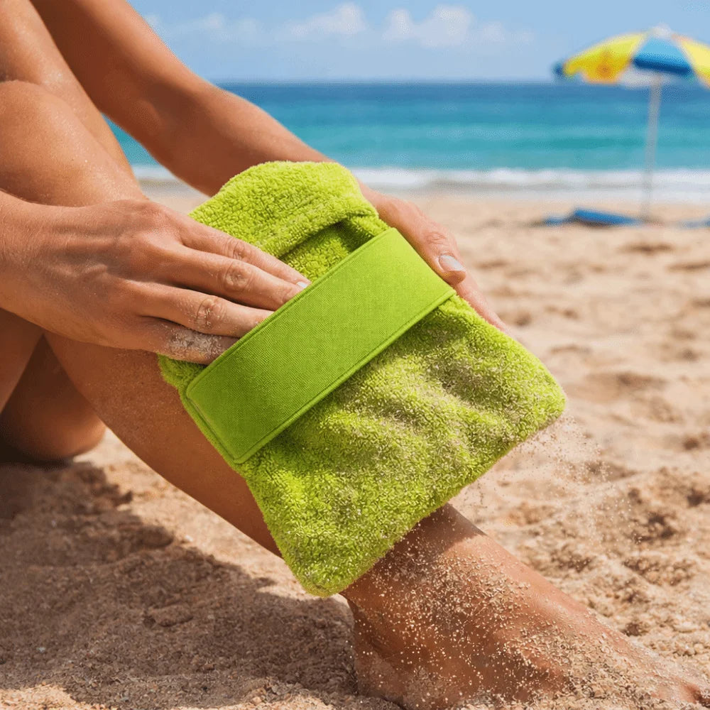 2-Pack Quick-Dry Beach Sand Remover Gloves | Coral Fleece
