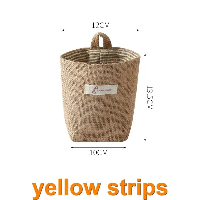 Foldable Wall Hanging Storage Bag | Cotton Linen Organizer