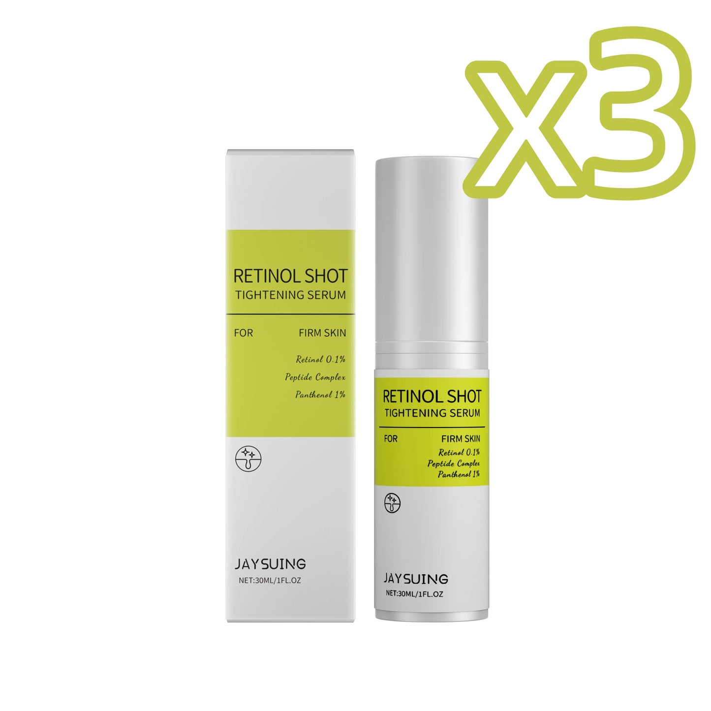 Retinol Firming Serum Anti-Wrinkle Shrink Pores Reduce Redness Sensitivity Brighten Skin Relieve Dryness Nourishing Face Essence Peaceful Pleasures Health and Wellness 30ml boxed X 3PCS 30ml