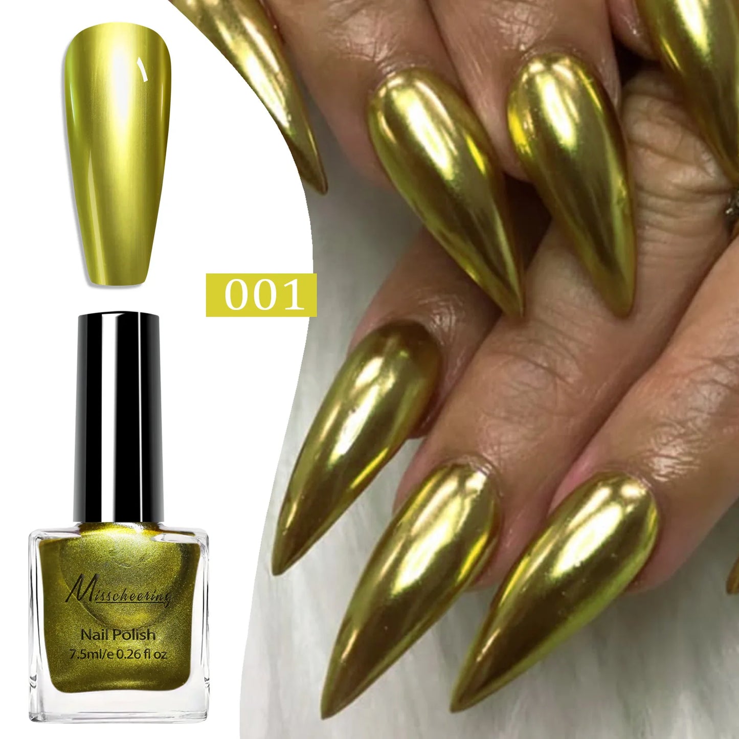 Chrome Mirror Nail Polish – 12 Metallic Shades, No UV Lamp