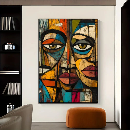 Scandinavian Abstract Cubist Canvas Wall Art – HD Poster Print Canvas Wall Art Print Peaceful Pleasures Health and Wellness