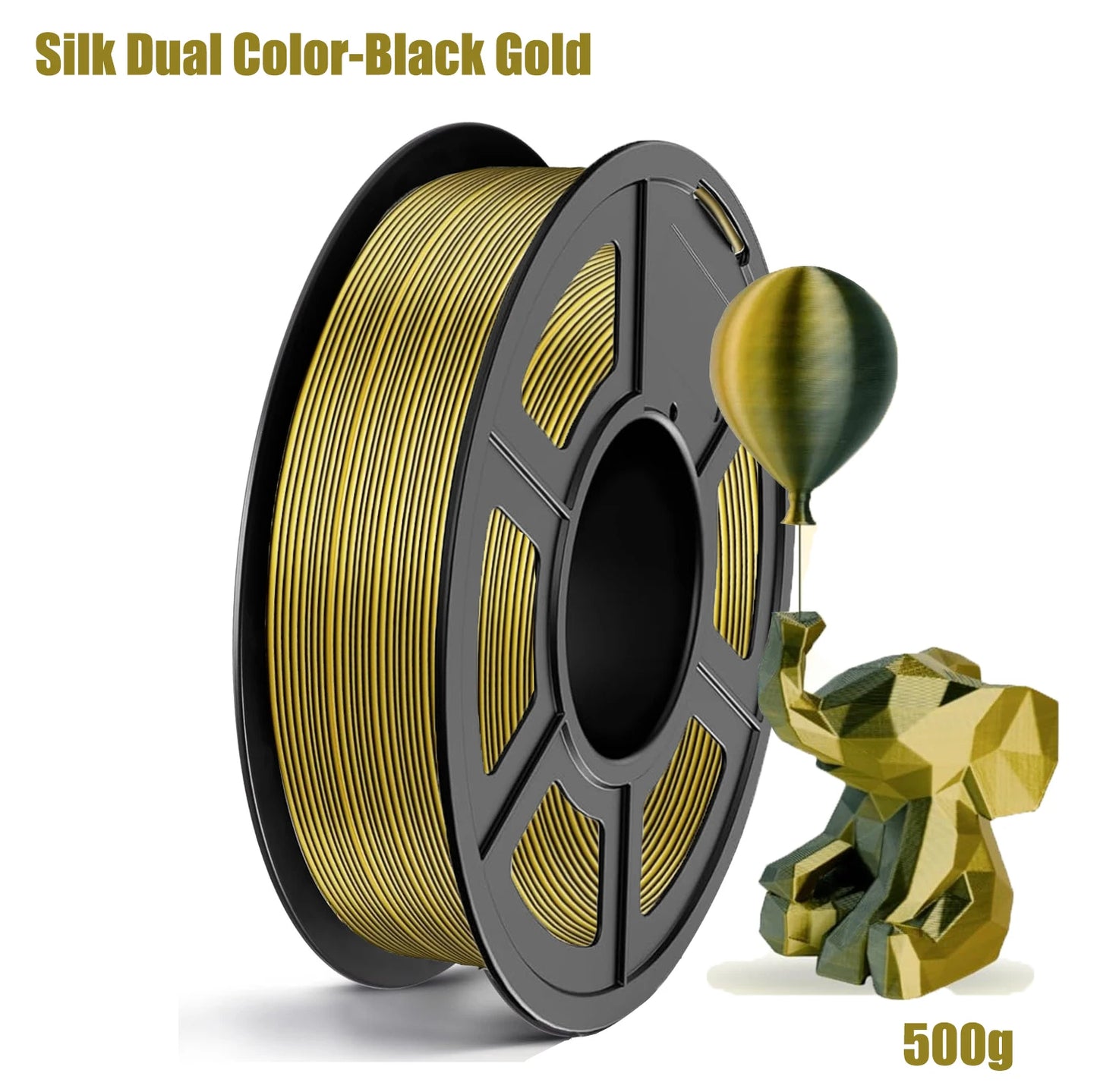 Silk PLA Filament 1.75mm Bundle – Dual Color 4×250g Spools