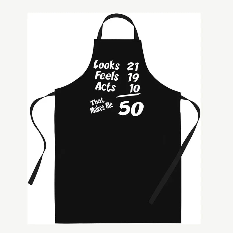 50th Birthday Novelty Apron Gift | Chef Baker Mom Dad Family Novelty Kitchen Apron Peaceful Pleasures Health and Wellness 50th