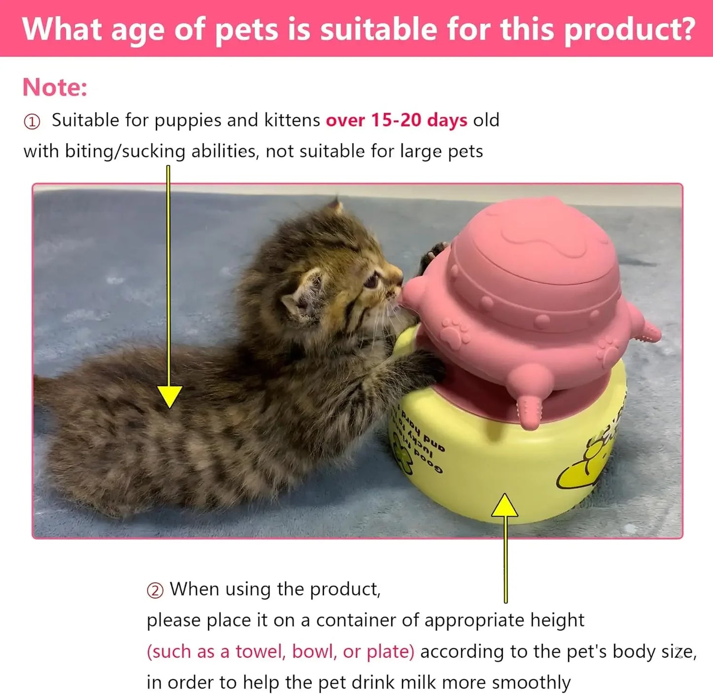 Newborn Puppy & Kitten Milk Feeder Bowl | 4-Nipple Nursing Set