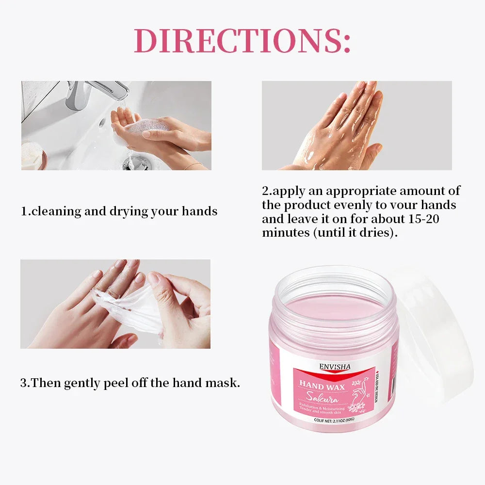 ENVISHA Moisturizing Hand Mask – Sakura & Honey (60g) Hand Mask ENVISHA
