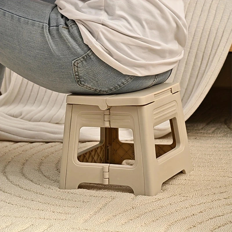 Lightweight Folding Step Stool – Non-Slip Plastic Kitchen Stool