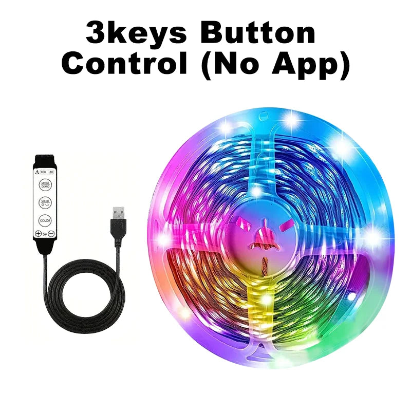 20M RGB LED Strip Lights | Music Sync, Bluetooth & USB