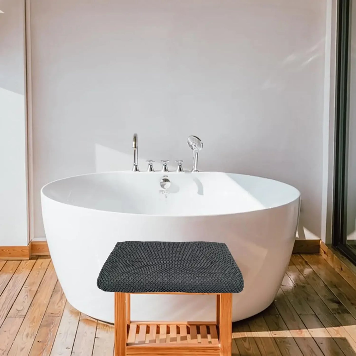Non-Slip Shower Seat Cushion with 4D Mesh, Quick-Drying Bathtub Chair Pad for Elderly and Handicap Peaceful Pleasures Health and Wellness