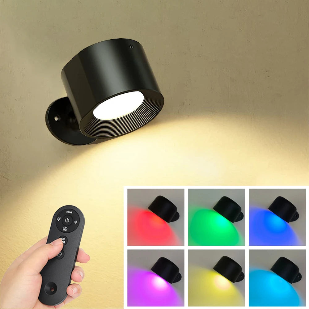 Led Wall Lamp Touch Remote Control IR 360 Rotatable USB Recharge Wireless Portable Night Light For Bedside Bedroom Reading Lamp Peaceful Pleasures Health and Wellness