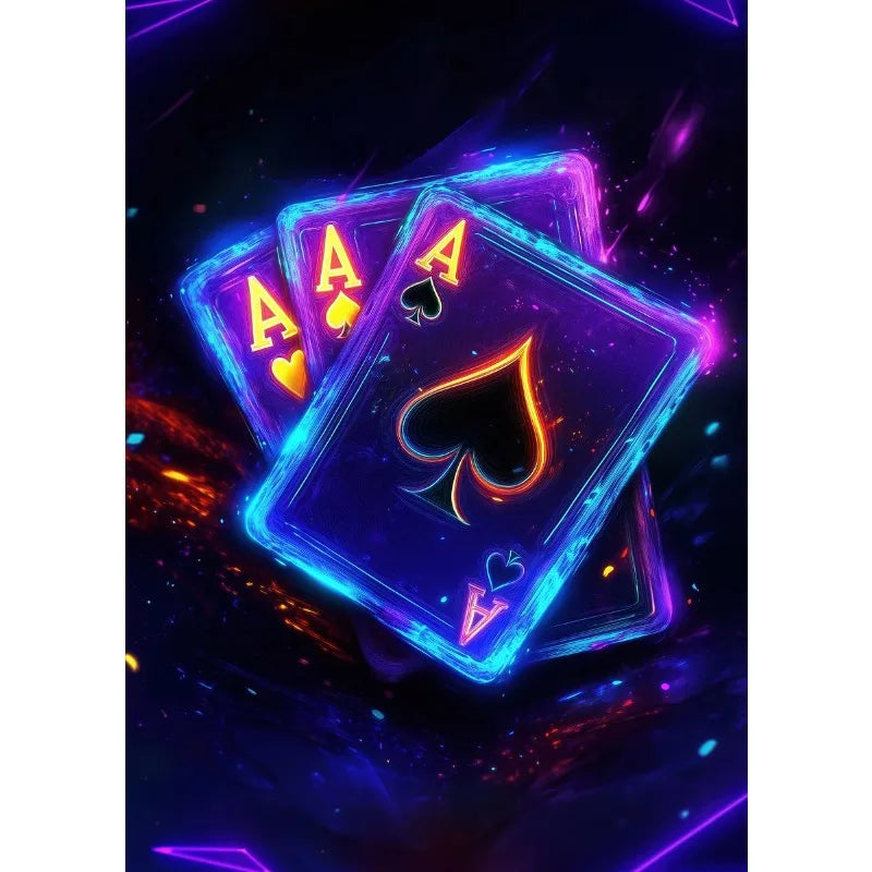 Casino Poker Dice Roulette Slots Gambling Poster Modern Print Canvas Painting Wall Art Picture for Club Living Room Home Deco Peaceful Pleasures Health and Wellness