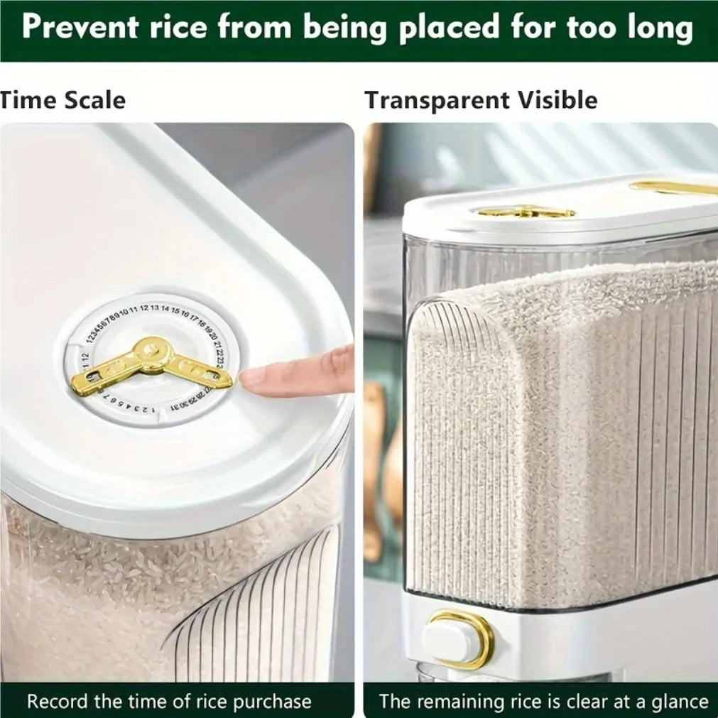 Rice Dispenser 5kg/10kg | Pantry Storage Container & Measuring Cup