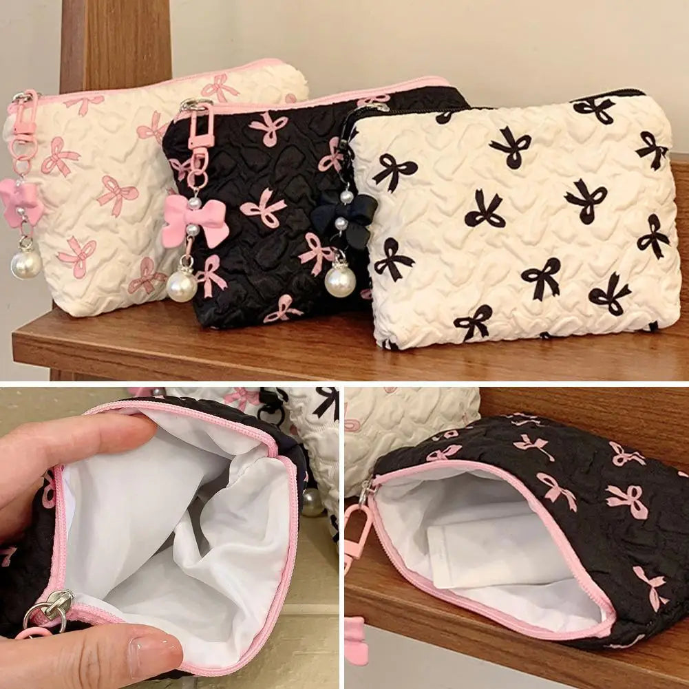 Cosmetic Bag Floral Print Girl Women Napkin Storage Organizer Bag Coin Card Money Eearphone Lipstick Holder Pouch Outdoor Travel Peaceful Pleasures Health and Wellness