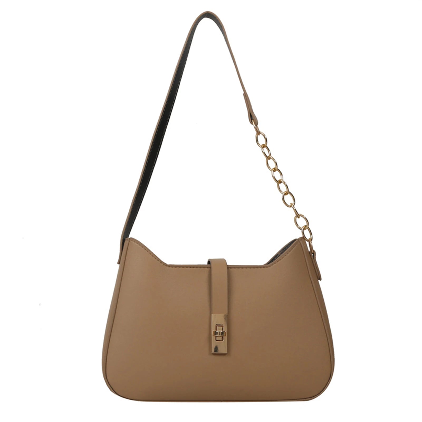 Female Vintage Shoulder Bag High-End Design Temperament Leisure Bag for Working Travel Dating Wedding Peaceful Pleasures Health and Wellness Khaki