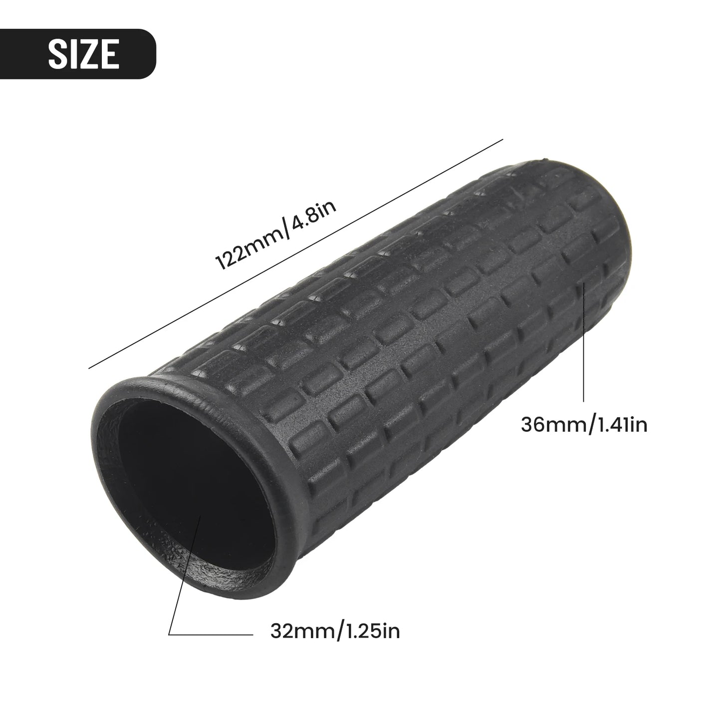 Wheelbarrow Rubber Handles Round Tubes Black Replacement Anti Slip