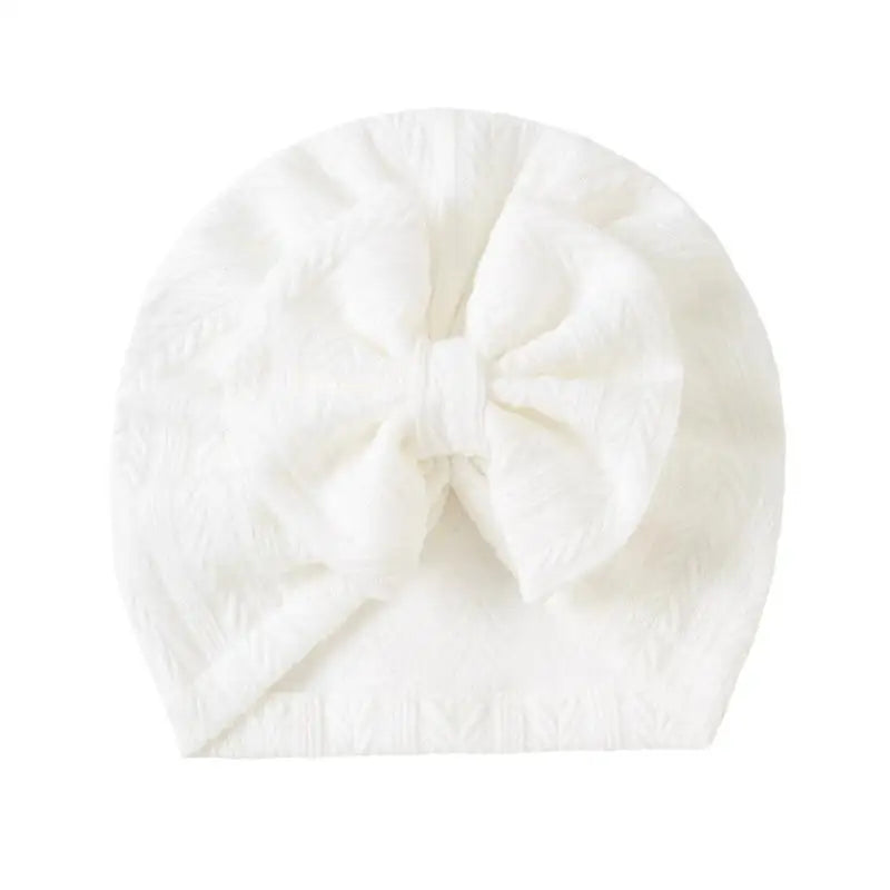 Bowknot Baby Bonnet Hat | Soft Cotton, Fits 0–24 Months Baby Bonnet Hat Peaceful Pleasures Health and Wellness White China Mainland