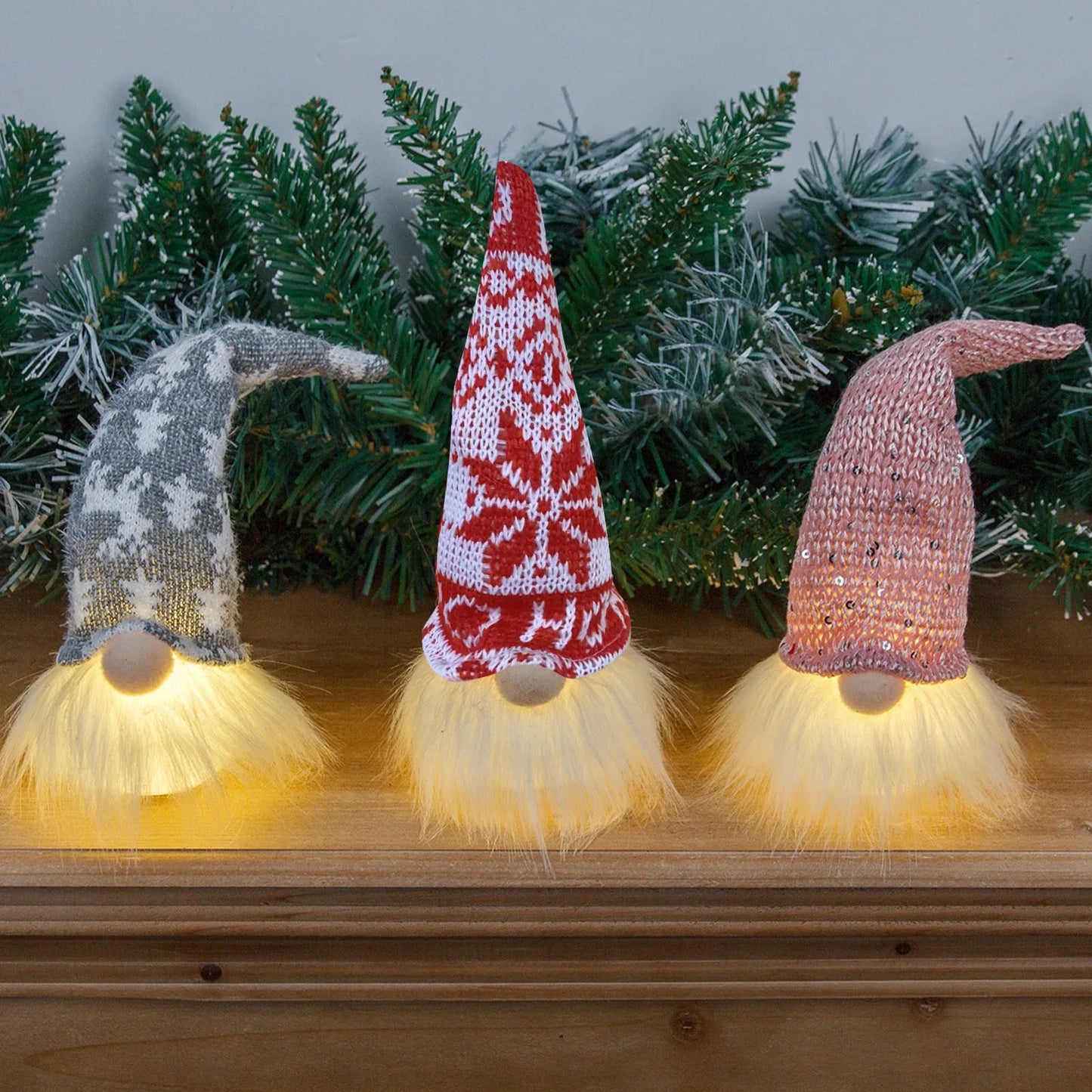 LED Christmas Gnome Plush Doll | Faceless Gonk Dwarf Ornament