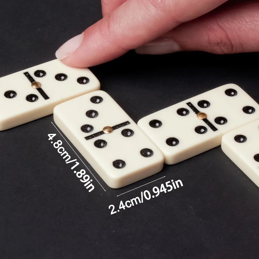 28PCS Multi-Color Double Six Dominoes Set, Family Friends Fun Tabletop Game for Entertainment Leisure Travel, Portable Gift Peaceful Pleasures Health and Wellness