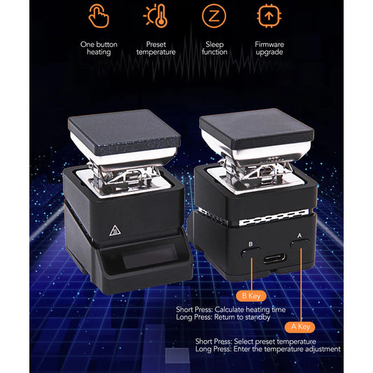 Mini Hot Plate Preheating Station Adjustable Constant Temperature Rework Preheater 60W Mini Rework Welding Heater Peaceful Pleasures Health and Wellness 60W 30X30mm