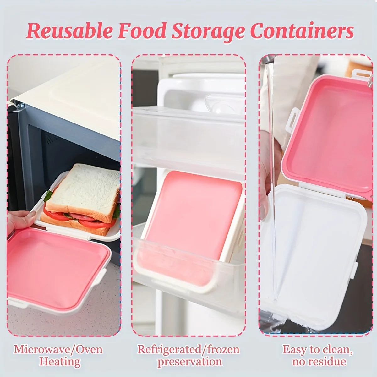 Sandwich Containers Silicone Sandwich Storage Box for Lunch, Travel - Snap-Off for Fruit, Salad, Snacks and Food Storage Peaceful Pleasures Health and Wellness