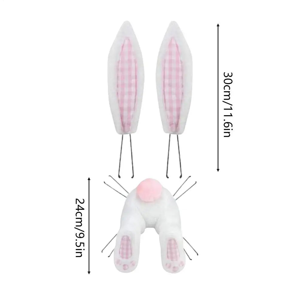 Rabbit Wreath Attachment Welcome Sign Attachment Craft Hangable Easter Front Door Wreath Attachment For Spring Holiday Party Peaceful Pleasures Health and Wellness B China Mainland